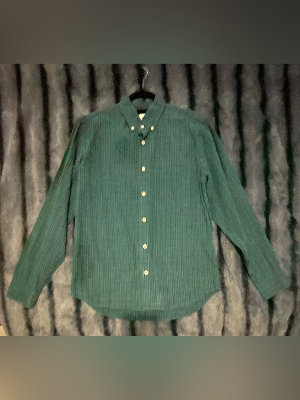 GAP Deep Green Button-Down Long Sleeve Shirt
